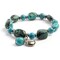 Earth's Jewels Semi-Precious Dyed Stabilized Turquoise Stretch Bracelet, Round Charm